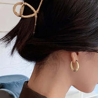 Boucles d'oreilles créoles en métal lisse style classique - EMAKUJITIA
