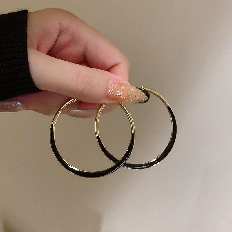 boucles d'oreilles créoles minimaliste en métal - EMAKUJITIA