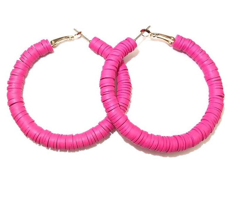 Boucles d'oreilles créoles vintages colorées - EMAKUJITIA