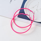 Boucles d'oreilles grand cercle couleur unie - EMAKUJITIA