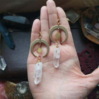 Boucles d'oreilles style hippie serties de pierre - EMAKUJITIA