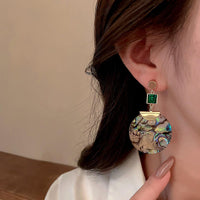 Boucles d'oreilles vintage avec pendentif en forme coquillage d'ormeau pour femmes - EMAKUJITIA