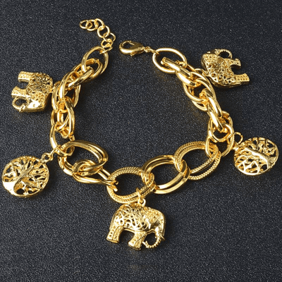 Bracelet à breloques pendentif éléphants - EMAKUJITIA