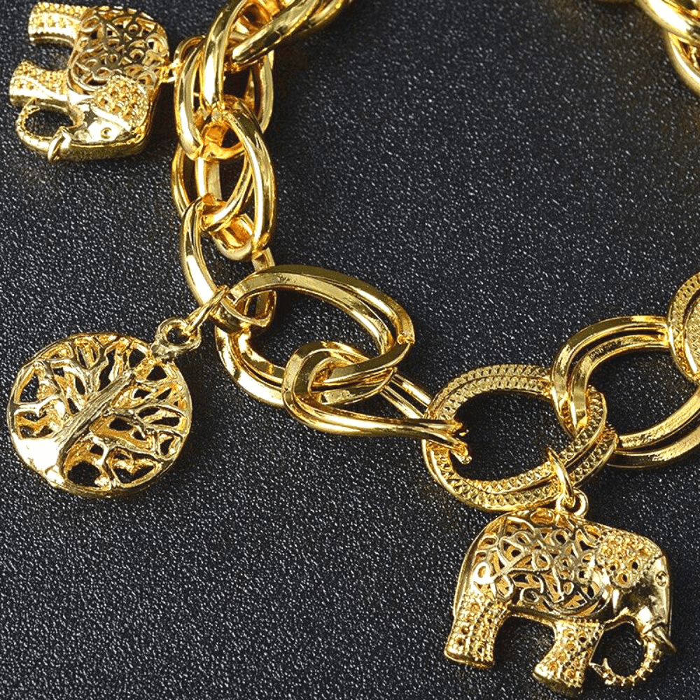 Bracelet à breloques pendentif éléphants - EMAKUJITIA