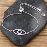 Bracelet ajustable motif œil serti de cristaux de zircon - EMAKUJITIA