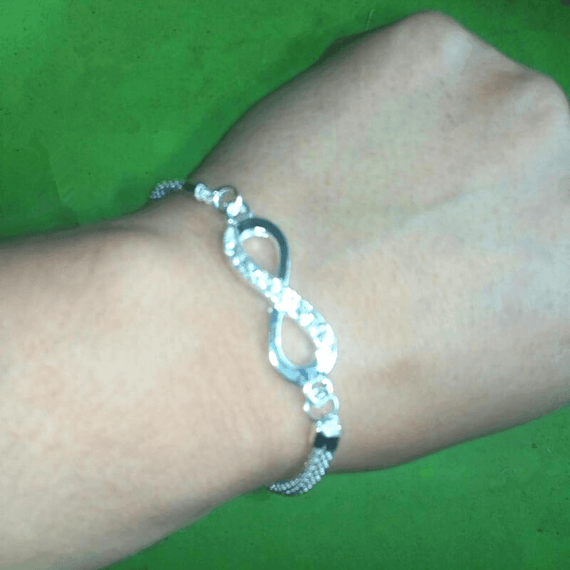 Bracelet argenté infini en strass pour femmes - EMAKUJITIA