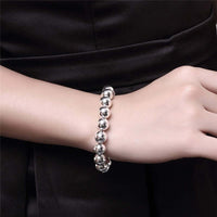 Bracelet argenté perlé - EMAKUJITIA