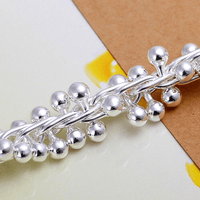 Bracelet charme argenté avec maille en forme de perle - EMAKUJITIA
