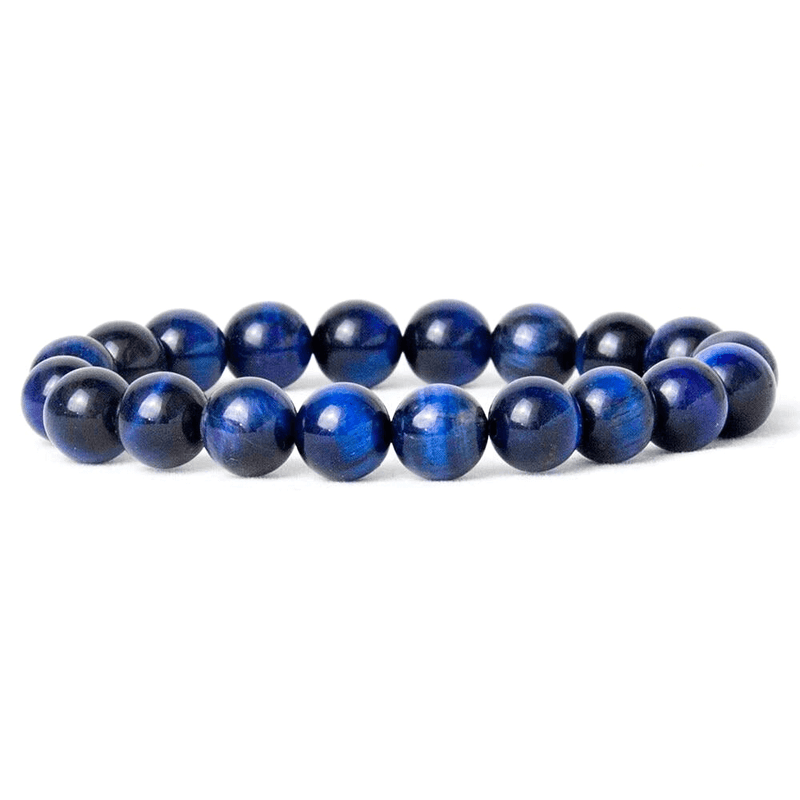 Bracelet élastique en perles œil de tigre bleu - EMAKUJITIA