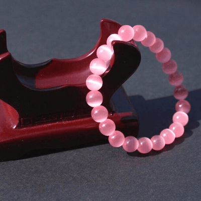 Bracelet élastique en pierre naturelle opale rose - EMAKUJITIA