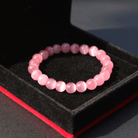 Bracelet élastique en pierre naturelle opale rose - EMAKUJITIA