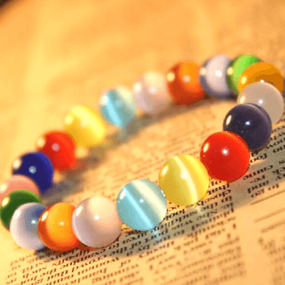 Bracelet élastique pour femmes en perles multicolores - EMAKUJITIA