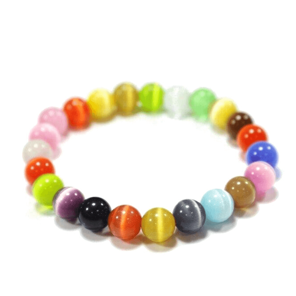 Bracelet élastique pour femmes en perles multicolores - EMAKUJITIA