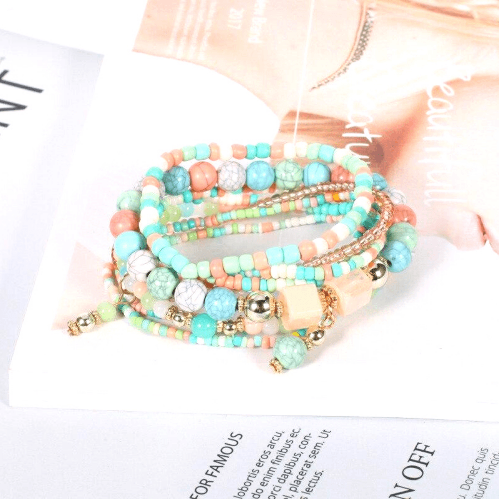 Bracelet en perles acryliques fait à la main pour femme - EMAKUJITIA