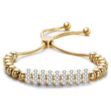 Bracelet fin ajustable en acier inoxydable cristaux de zircon - EMAKUJITIA