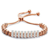 Bracelet fin ajustable en acier inoxydable cristaux de zircon - EMAKUJITIA