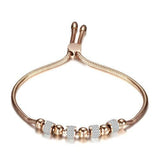 Bracelet fin ajustable en acier inoxydable cristaux de zircon - EMAKUJITIA