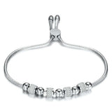 Bracelet fin ajustable en acier inoxydable cristaux de zircon - EMAKUJITIA