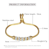 Bracelet fin ajustable en acier inoxydable cristaux de zircon - EMAKUJITIA