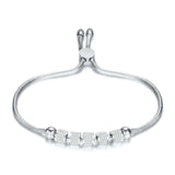 Bracelet fin ajustable en acier inoxydable cristaux de zircon - EMAKUJITIA
