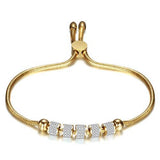 Bracelet fin ajustable en acier inoxydable cristaux de zircon - EMAKUJITIA