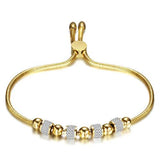 Bracelet fin ajustable en acier inoxydable cristaux de zircon - EMAKUJITIA