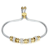 Bracelet fin ajustable en acier inoxydable cristaux de zircon - EMAKUJITIA