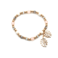Bracelet perles multicolores pendentif feuilles - EMAKUJITIA