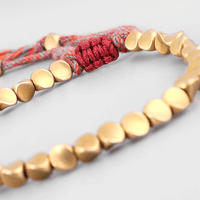 Bracelet tressé style tibétain fait à la main perles de cuivre - EMAKUJITIA