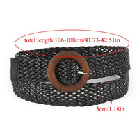 Ceinture boho tressée large boucle pour femme - EMAKUJITIA