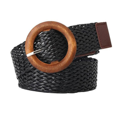 Ceinture boho tressée large boucle pour femme - EMAKUJITIA