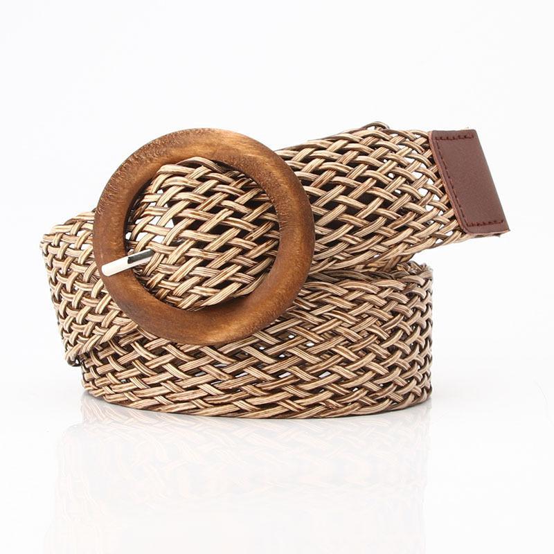 Ceinture boho tressée large boucle pour femme - EMAKUJITIA