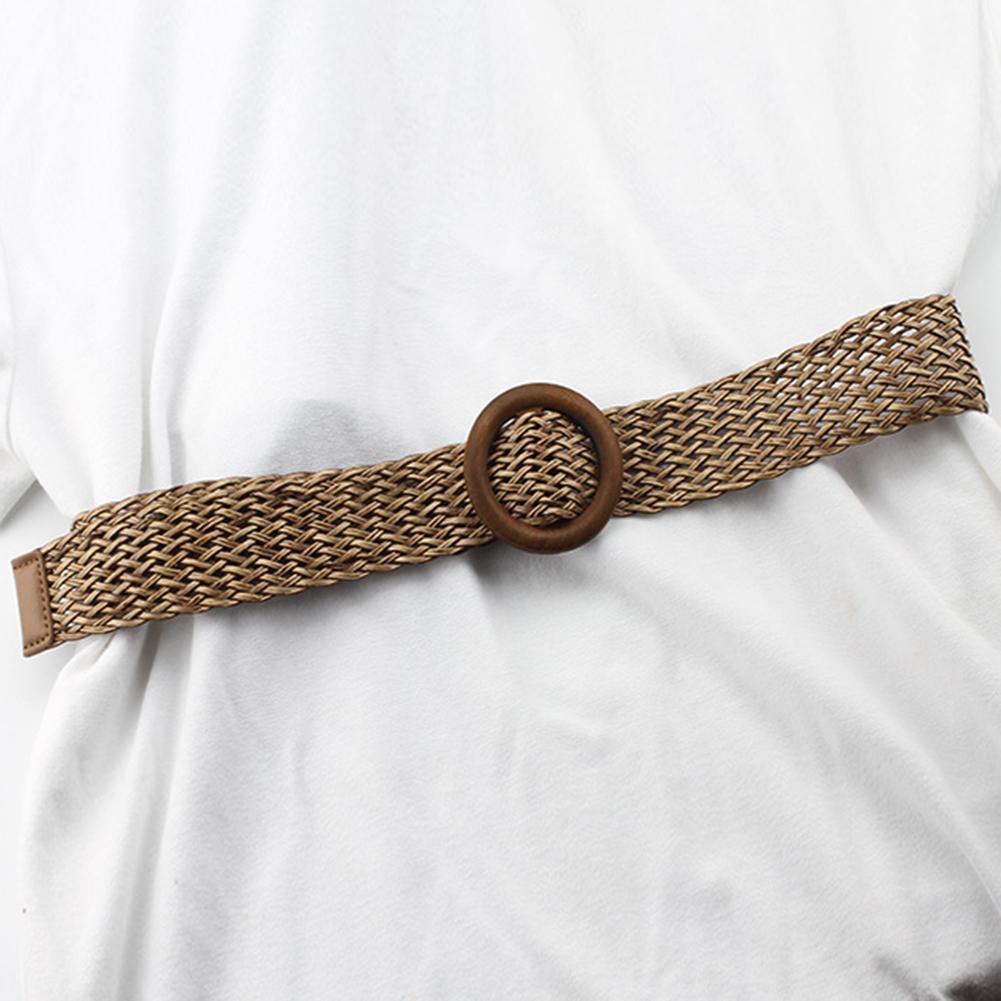 Ceinture boho tressée large boucle pour femme - EMAKUJITIA