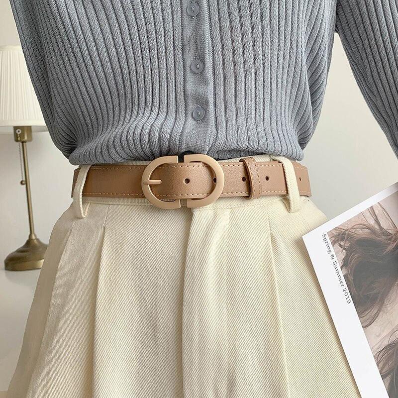 Ceinture en cuir synthétique avec boucle en métal - EMAKUJITIA