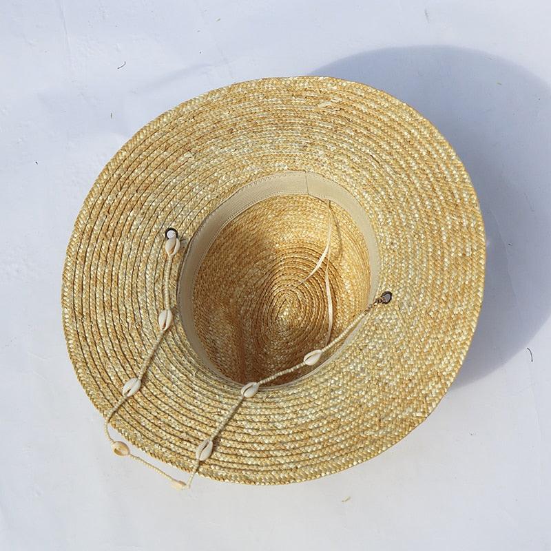 Chapeau de plage avec perle en coquillage - EMAKUJITIA