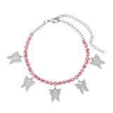 Chevillière cristaux de zircon motif papillon - EMAKUJITIA