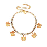 Chevillière cristaux de zircon motif papillon - EMAKUJITIA