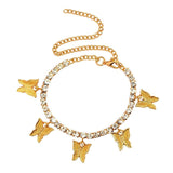 Chevillière cristaux de zircon motif papillon - EMAKUJITIA