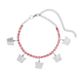 Chevillière cristaux de zircon motif papillon - EMAKUJITIA