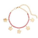 Chevillière cristaux de zircon motif papillon - EMAKUJITIA