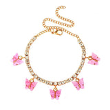 Chevillière cristaux de zircon motif papillon - EMAKUJITIA
