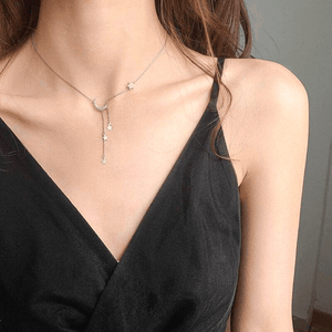 Collier à pampilles en argent pour femmes ras du cou - EMAKUJITIA