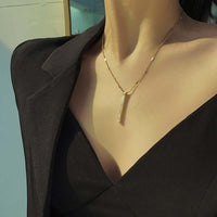 Collier à pendentif long en acier pour femmes - EMAKUJITIA