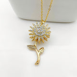 Collier avec pendentif en acier inoxydable serti de cristaux - EMAKUJITIA