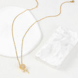 Collier avec pendentif en acier inoxydable serti de cristaux - EMAKUJITIA