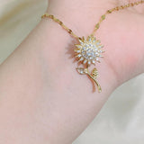 Collier avec pendentif en acier inoxydable serti de cristaux - EMAKUJITIA