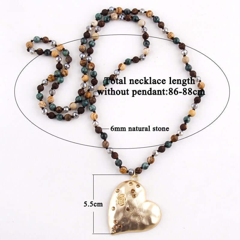 Collier bohème avec pendentif en forme de cœur - EMAKUJITIA