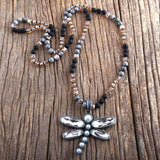 Collier bohème avec pendentif libellule - EMAKUJITIA