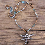 Collier bohème avec pendentif libellule - EMAKUJITIA