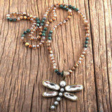 Collier bohème avec pendentif libellule - EMAKUJITIA